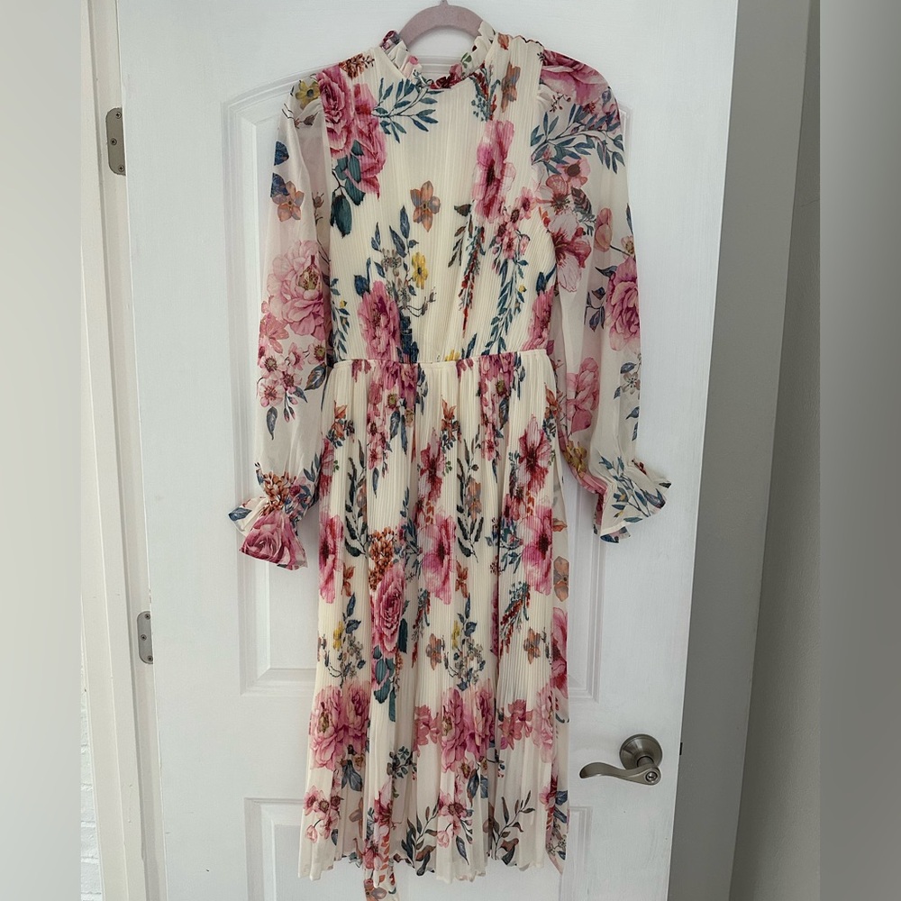 Flying Tomato Pink and Cream Floral Dress